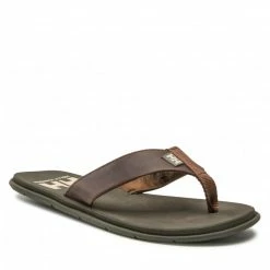 Clogs And Mules Flip Flops HELLY HANSEN - Seasand Leather Sandal 11495_745 Buchwacker/Hh Khaki Brown